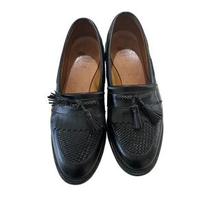 Allen Edmonds Cody Black Leather Tassel Kiltie Woven Loafers Mens 9.5 D 8644